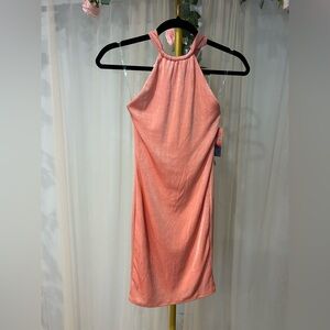 Elegant Coral Mini Dress